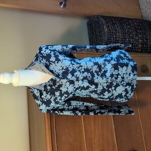 MICHAEL KORS Classic Fit Long Sleeve NAVY TROPICS Button Down